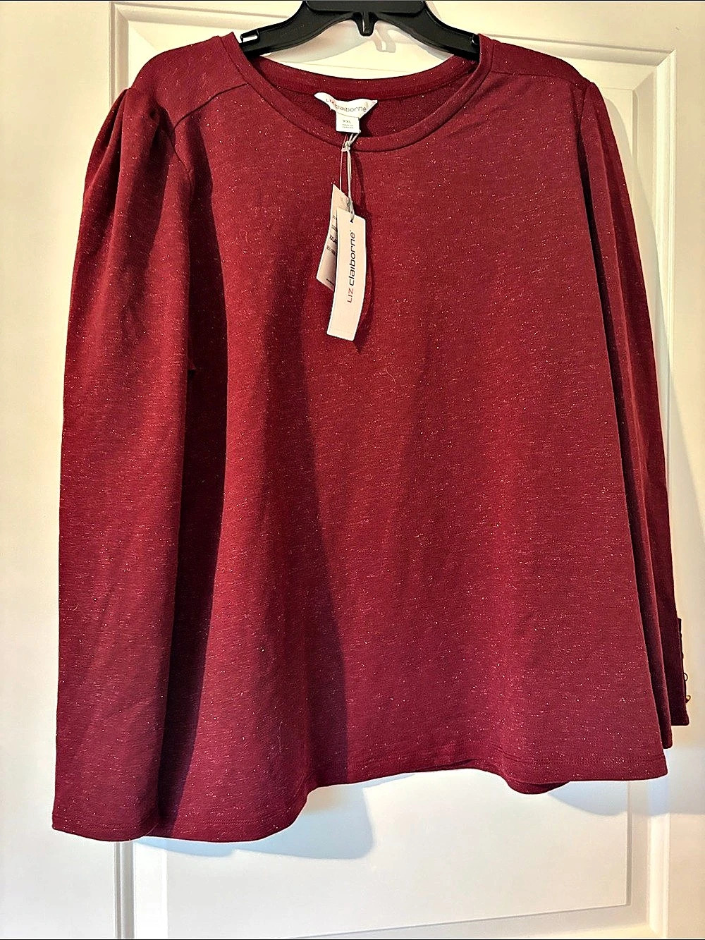 Liz Claiborne red long sleeve with glitter